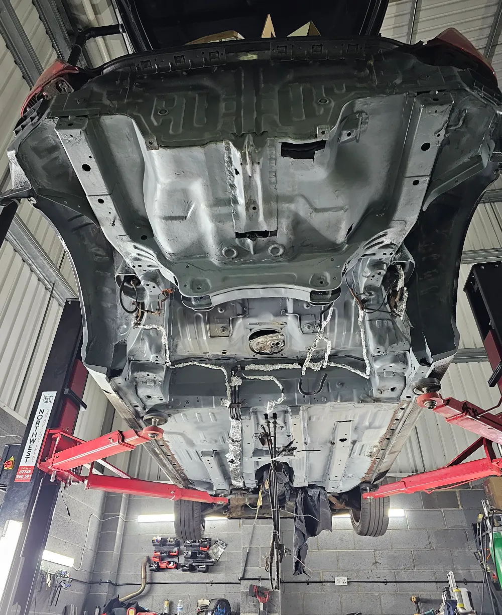 Corroded underside before restoration